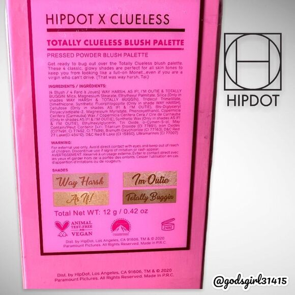 New HipDot x Clueless Totally Clueless Blush Palette Pressed Powder Set - Picture 4 of 7